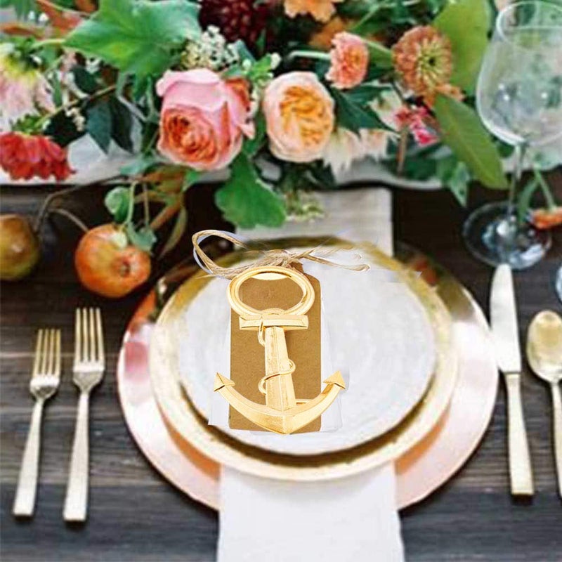 Bodosac 30 Pcs Gold Anchor Bottle Openers, Baby Shower Wedding Party Favors with Bag, Vintage Style, Less Oxidized, Perfect for Weddings, Parties, DIY Projects - Image 3
